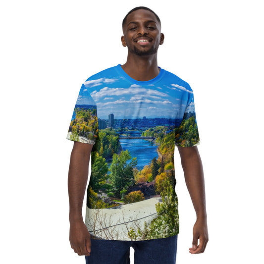 Men's All-Over T-Shirt - Bow River Peace Bridge McHugh Bluff Fall HDR