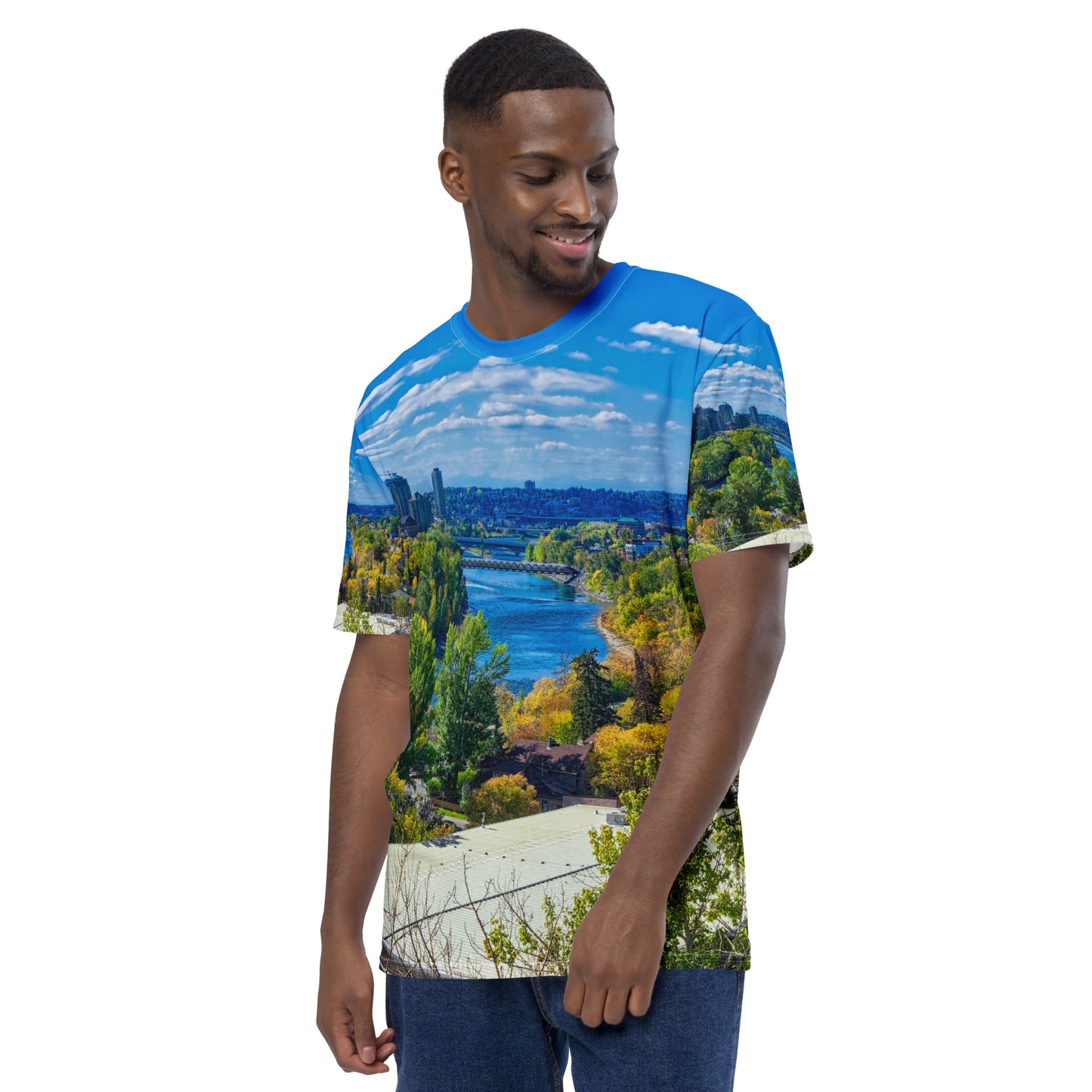 Men's All-Over T-Shirt - Bow River Peace Bridge McHugh Bluff Fall HDR