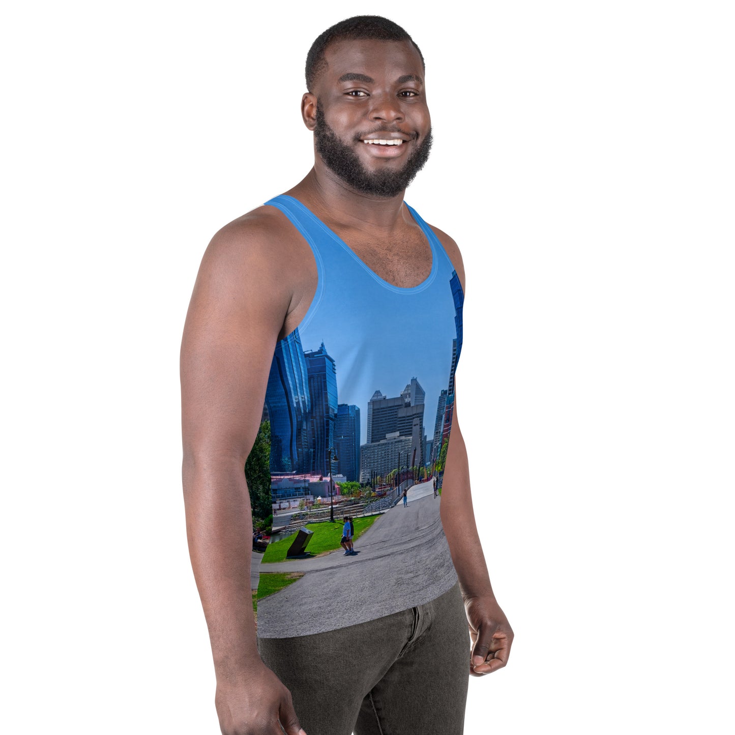 Men's All-Over Tank Top - Downtown Calgary Prince's Island Park HDR