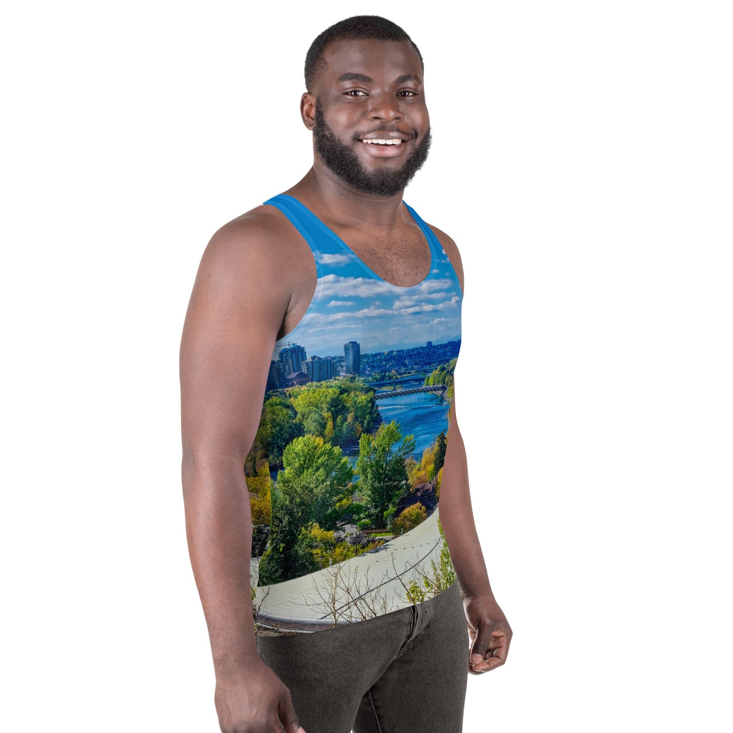 Men's All-Over Tank Top - Bow River Peace Bridge McHugh Bluff Fall HDR