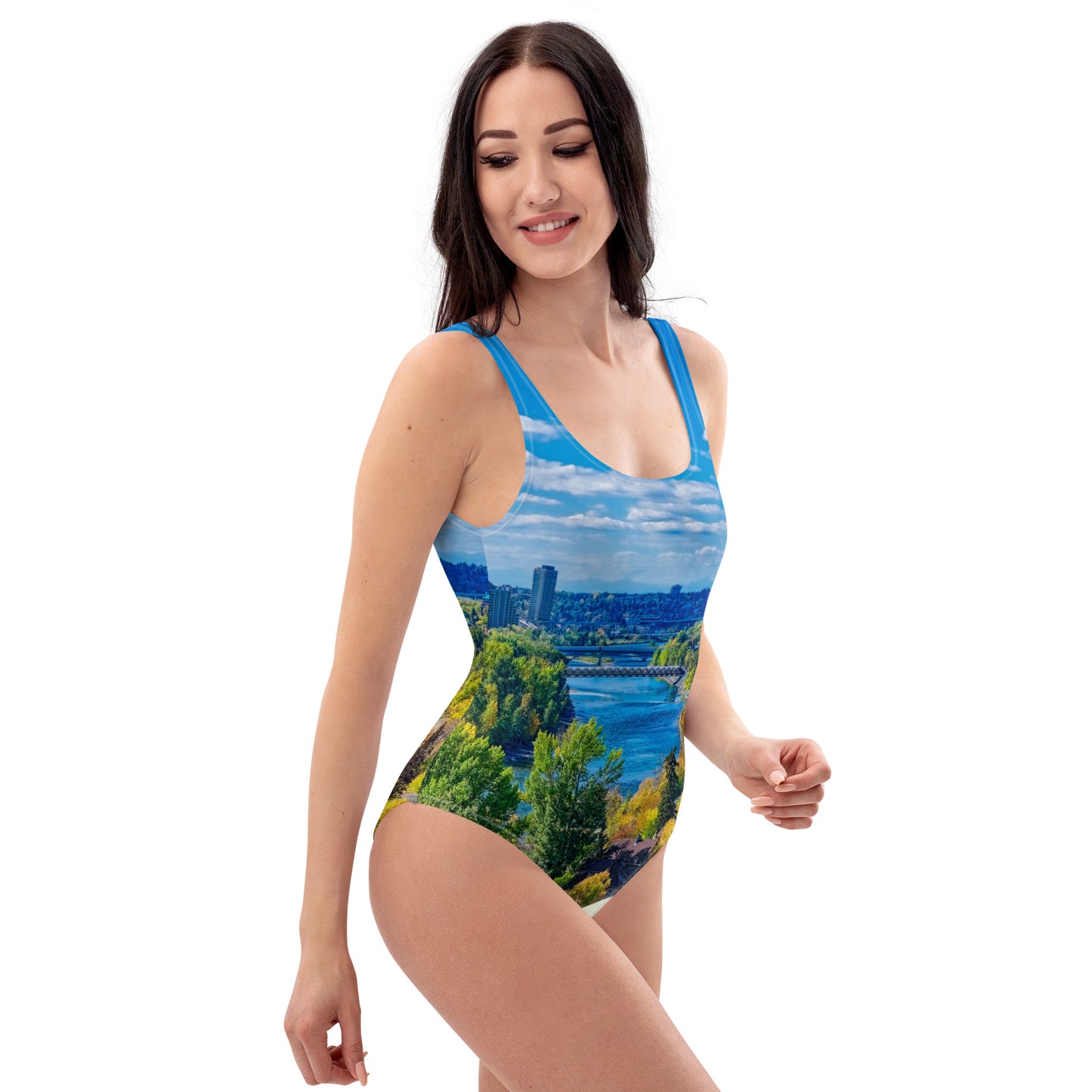 One-Piece Swimsuit - Bow River Peace Bridge McHugh Bluff HDR Fall