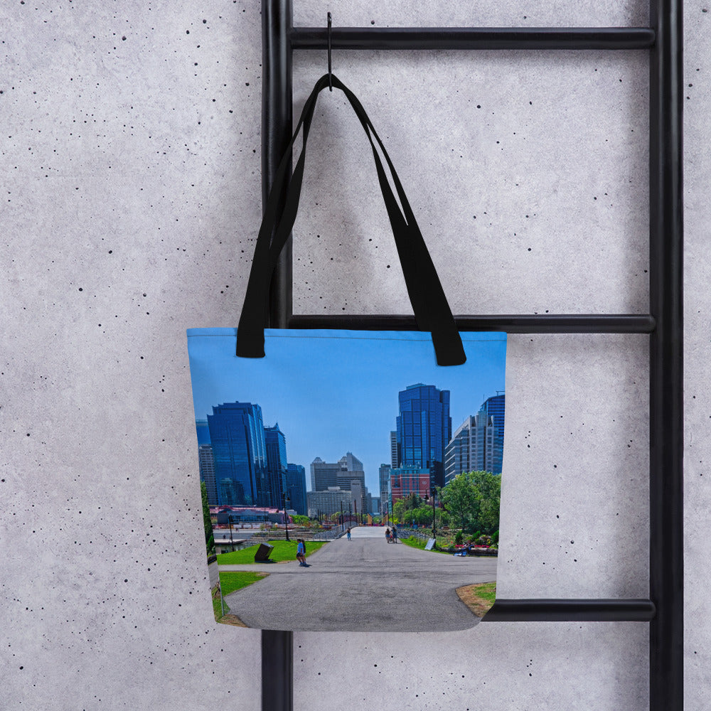 All-Over Print Tote Bag - Downtown Calgary Prince's Island Park HDR