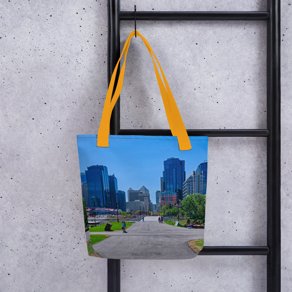 All-Over Print Tote Bag - Downtown Calgary Prince's Island Park HDR