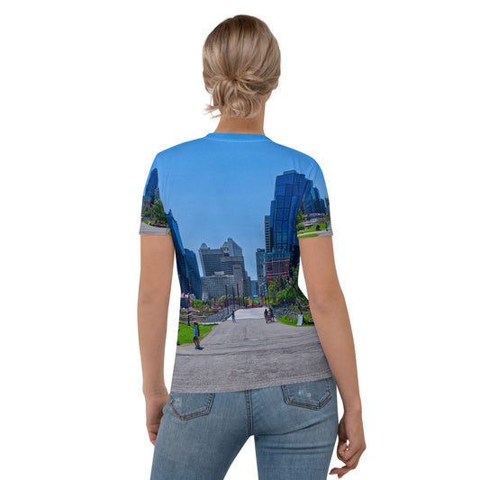 Women's All-Over T-Shirt - Downtown Calgary Prince's Island Park HDR