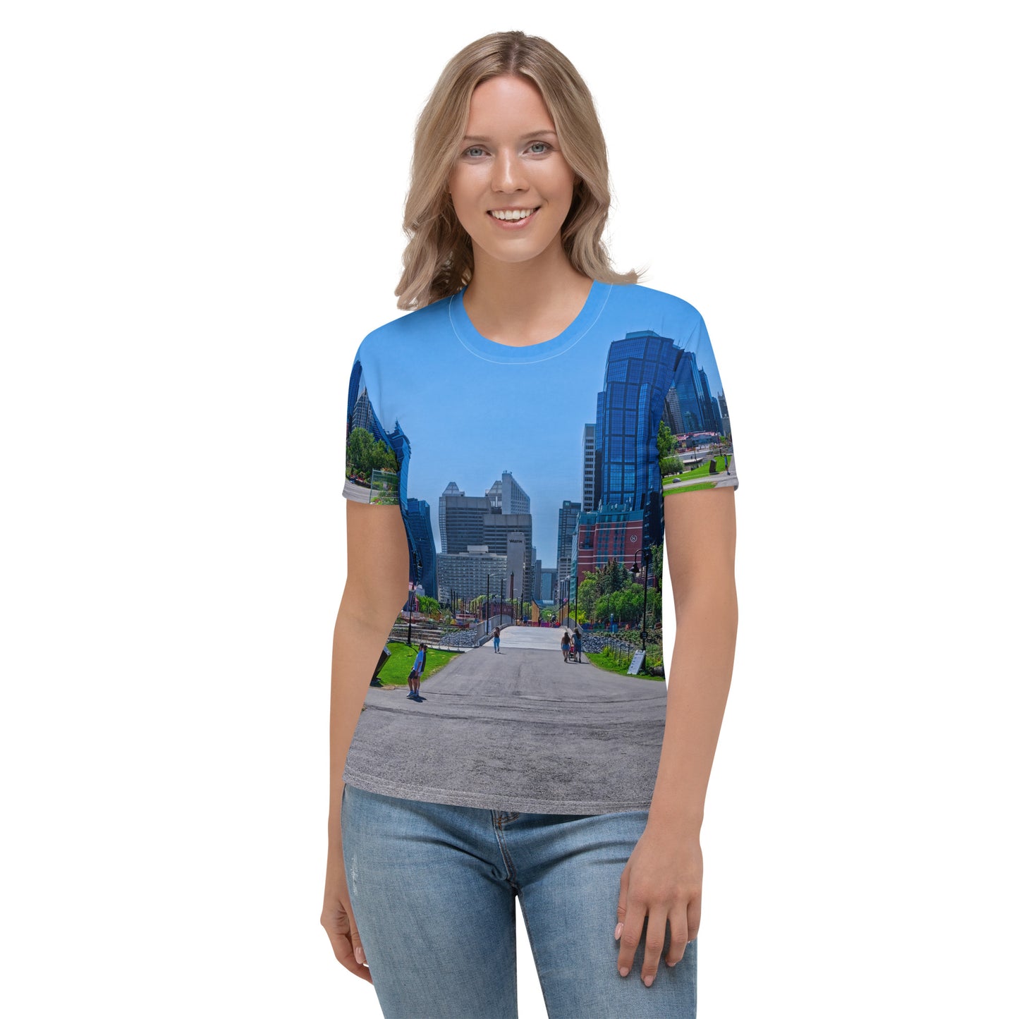 Women's All-Over T-Shirt - Downtown Calgary Prince's Island Park HDR