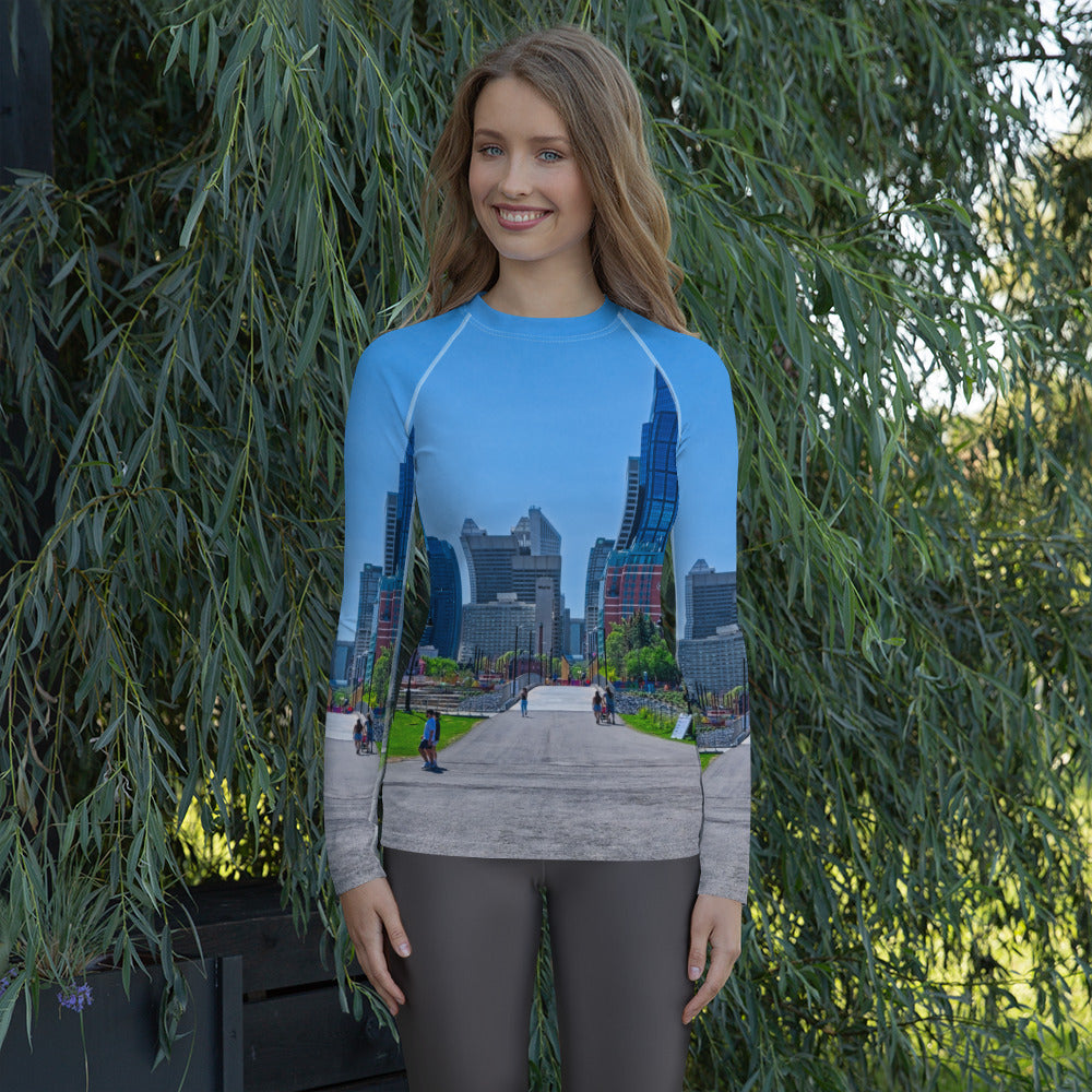 Women's Rash Guard - Downtown Calgary Prince's Island Park HDR