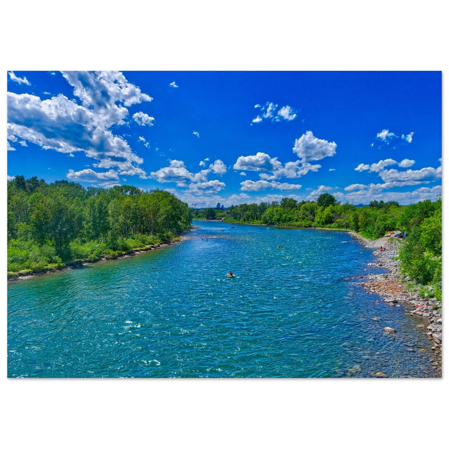 Premium Semi-Glossy Poster Print - Prince's Island Park Bow River HDR