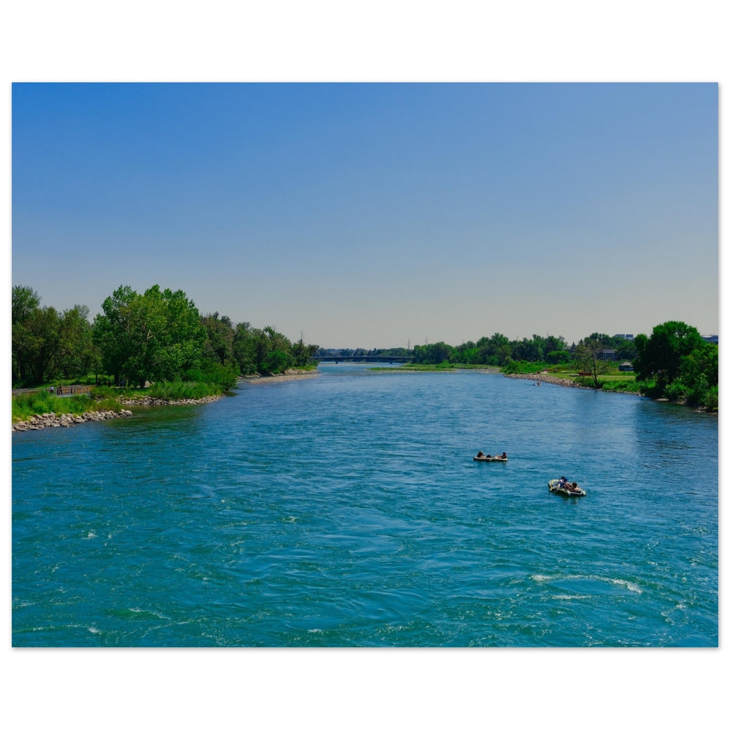 Premium Semi-Glossy Poster Print - Bow River George C. King Bridge