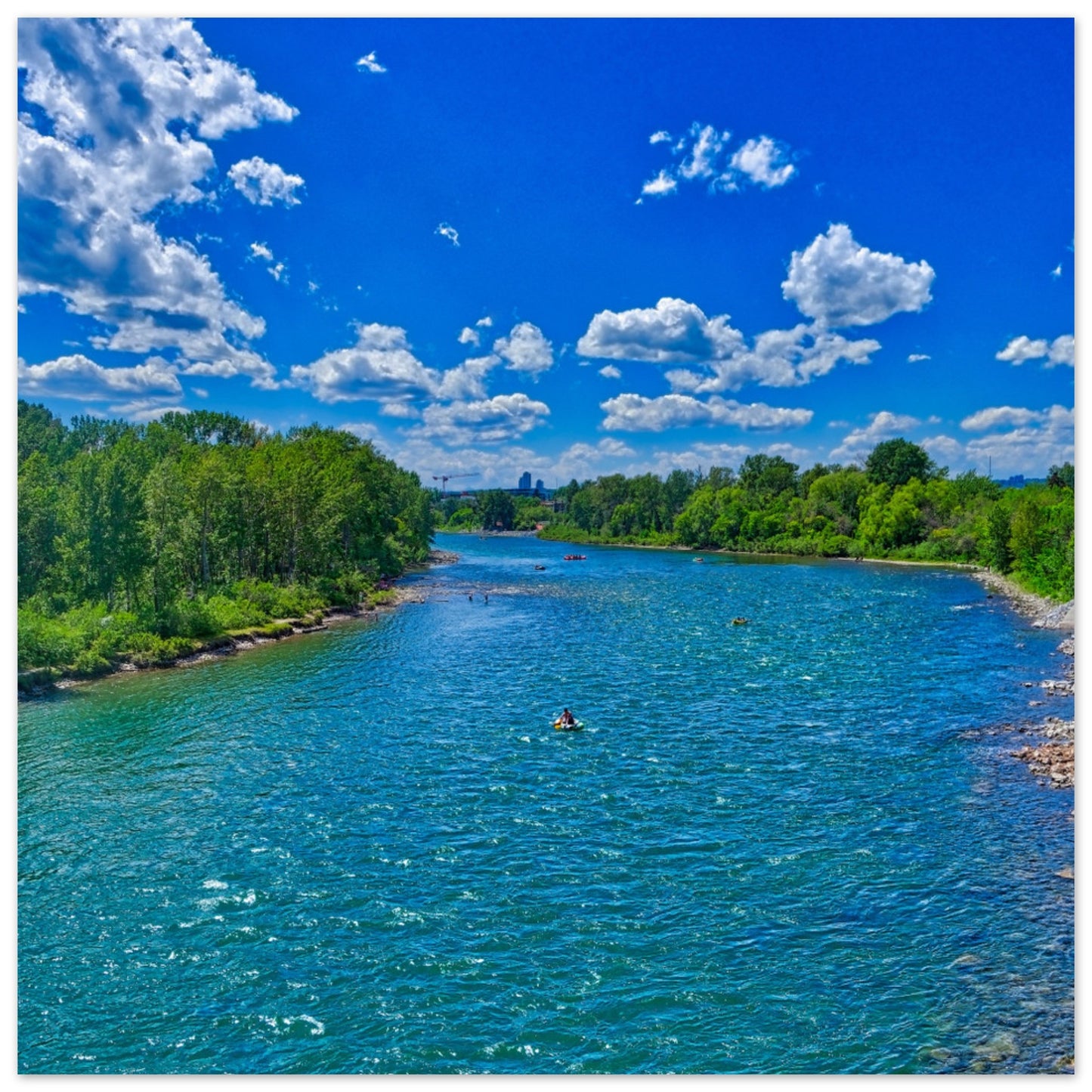 Premium Semi-Glossy Poster Print - Prince's Island Park Bow River HDR