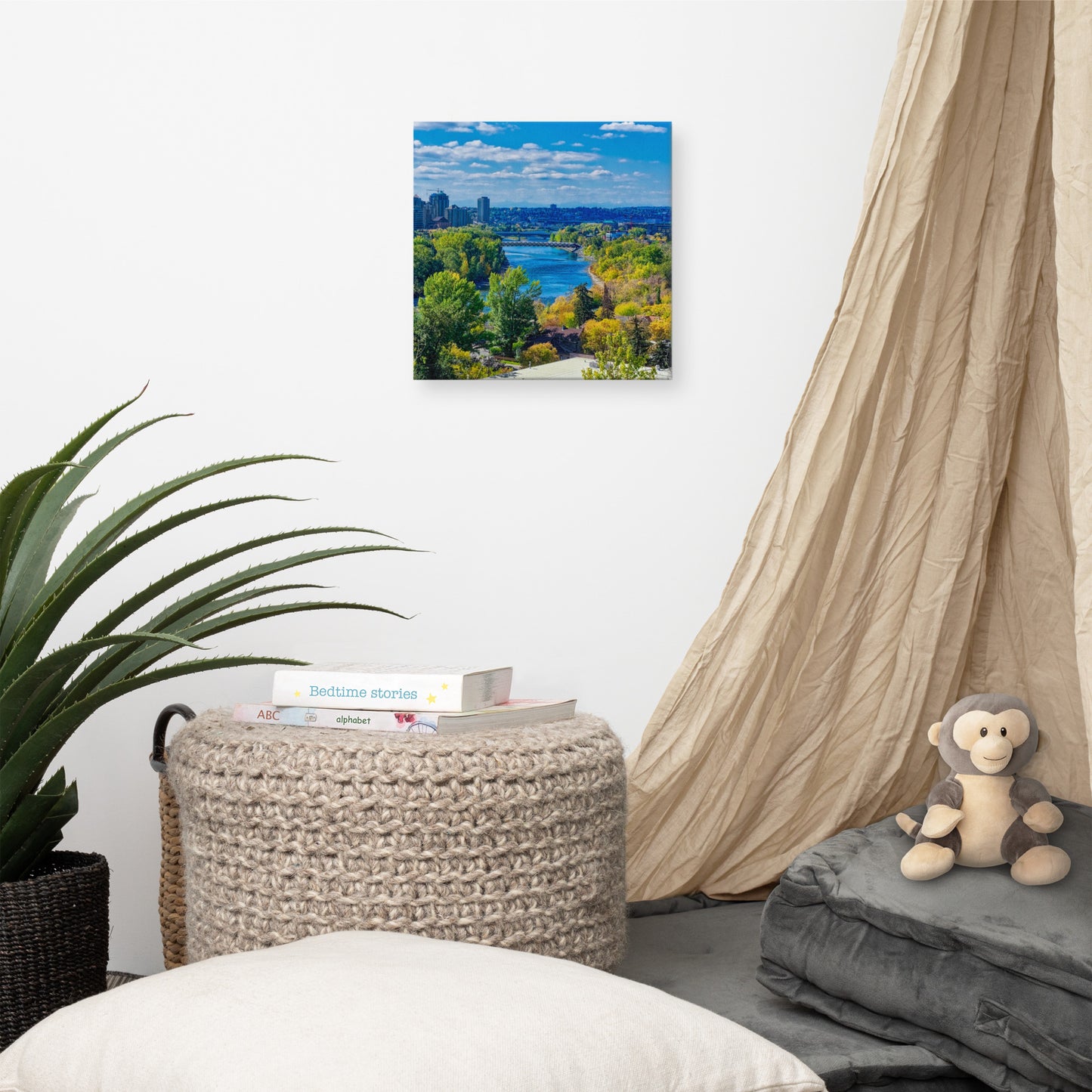 Canvas Prints - Bow River Peace Bridge McHugh Bluff Fall HDR