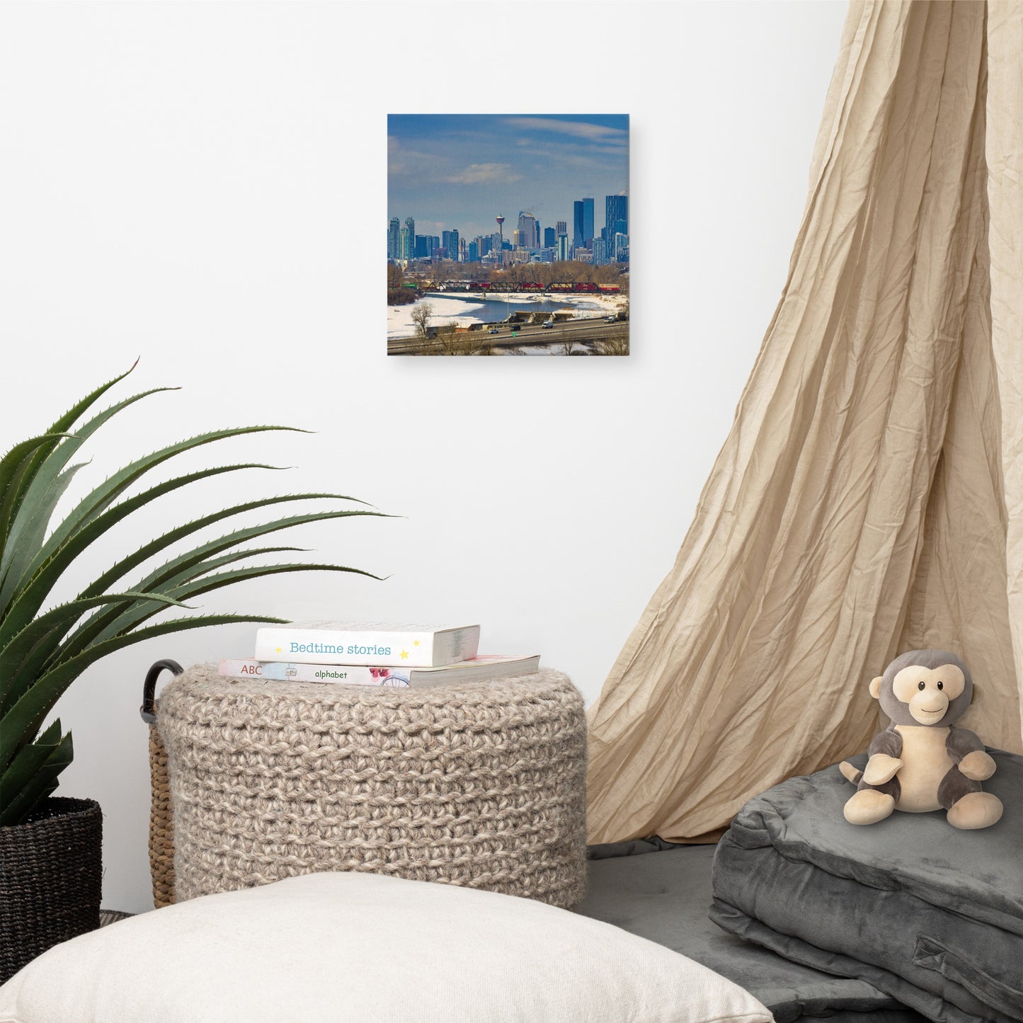 Canvas Print - Downtown Calgary Max Bell Centre Winter