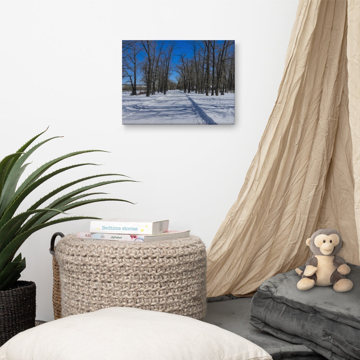 Canvas Print - Bowness Park Pathway Winter