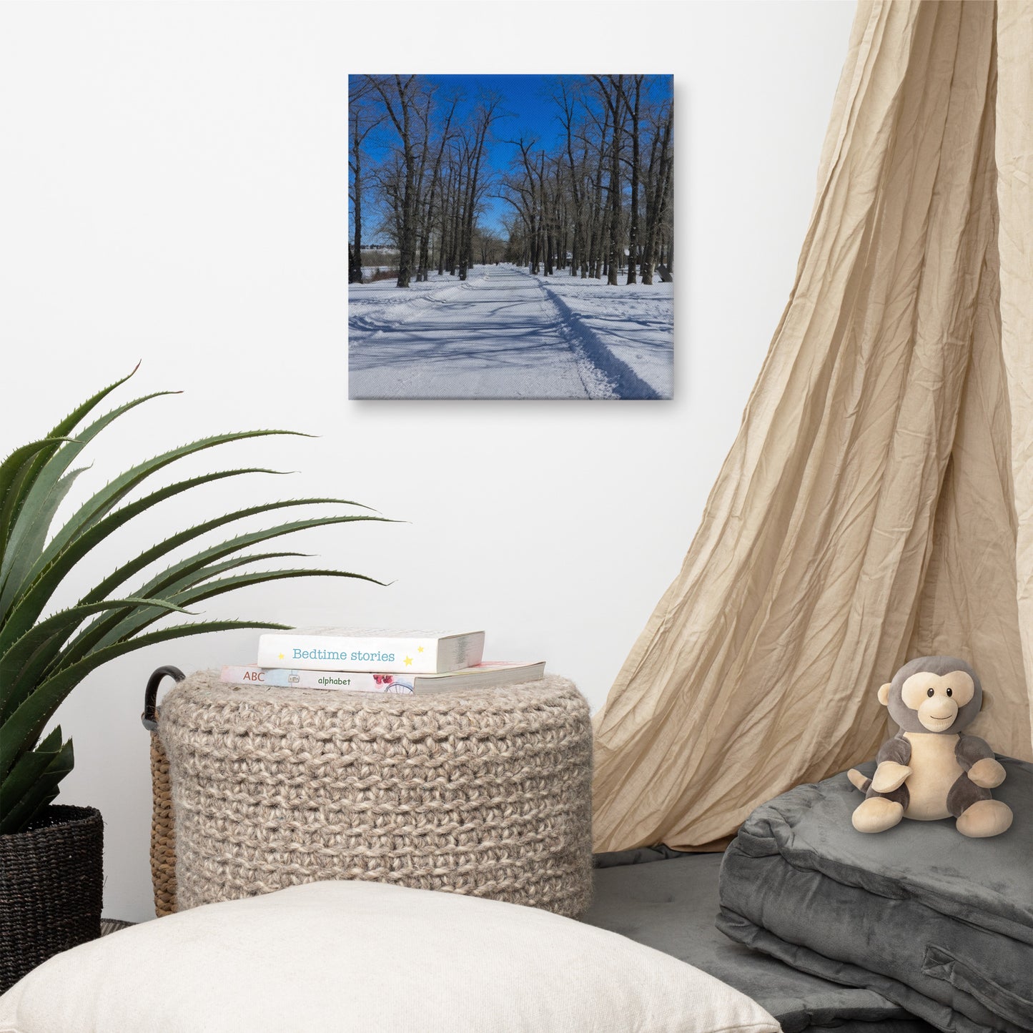 Canvas Print - Bowness Park Pathway Winter