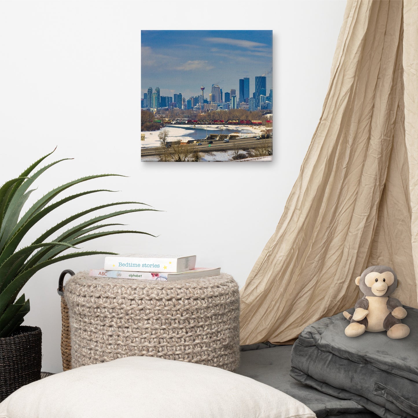 Canvas Print - Downtown Calgary Max Bell Centre Winter