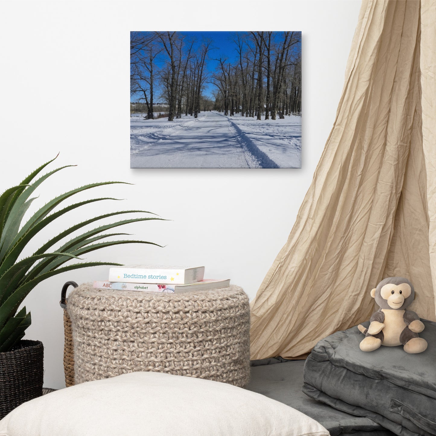 Canvas Print - Bowness Park Pathway Winter