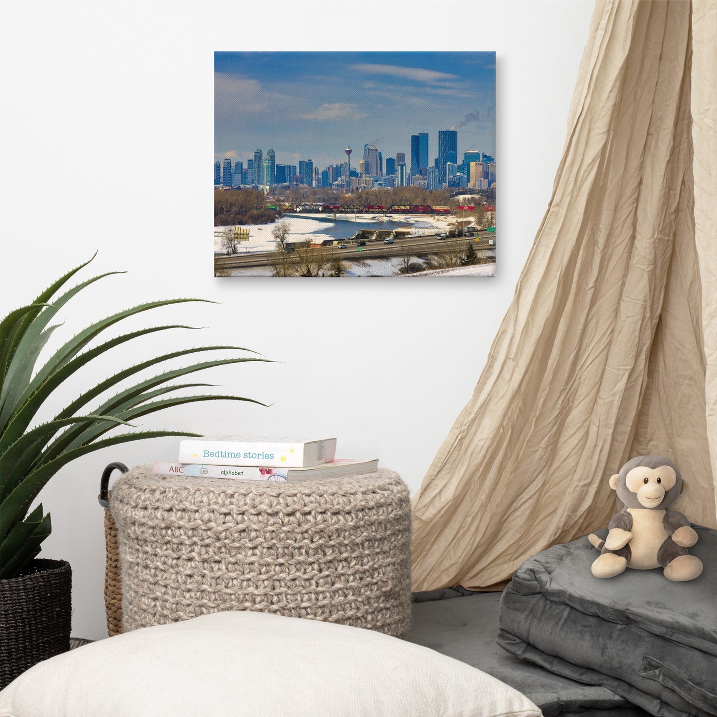 Canvas Print - Downtown Calgary Max Bell Centre Winter