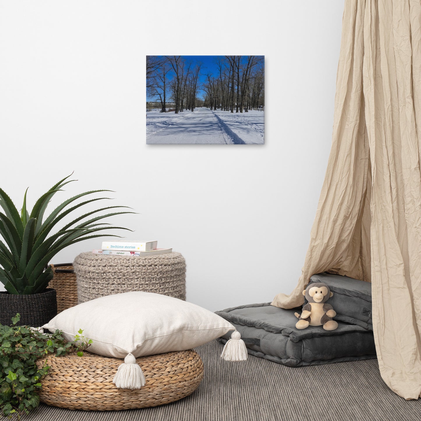 Canvas Print - Bowness Park Pathway Winter