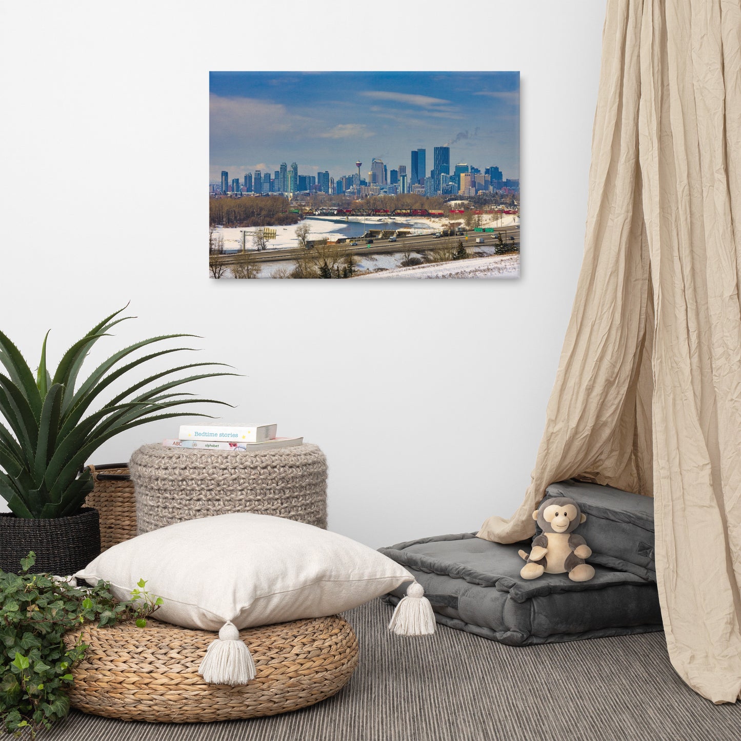 Canvas Print - Downtown Calgary Max Bell Centre Winter