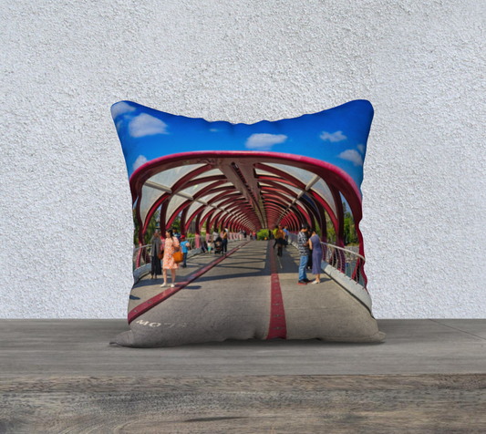 18x18 Pillow Case - Calgary Peace Bridge