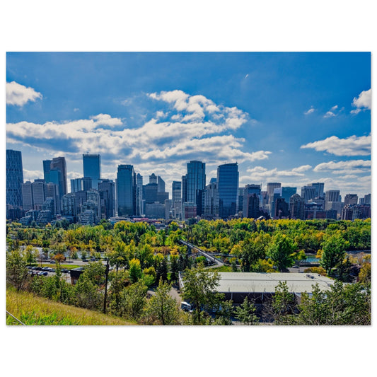 Premium Semi-Glossy Poster Print - Downtown Calgary McHugh Bluff Fall
