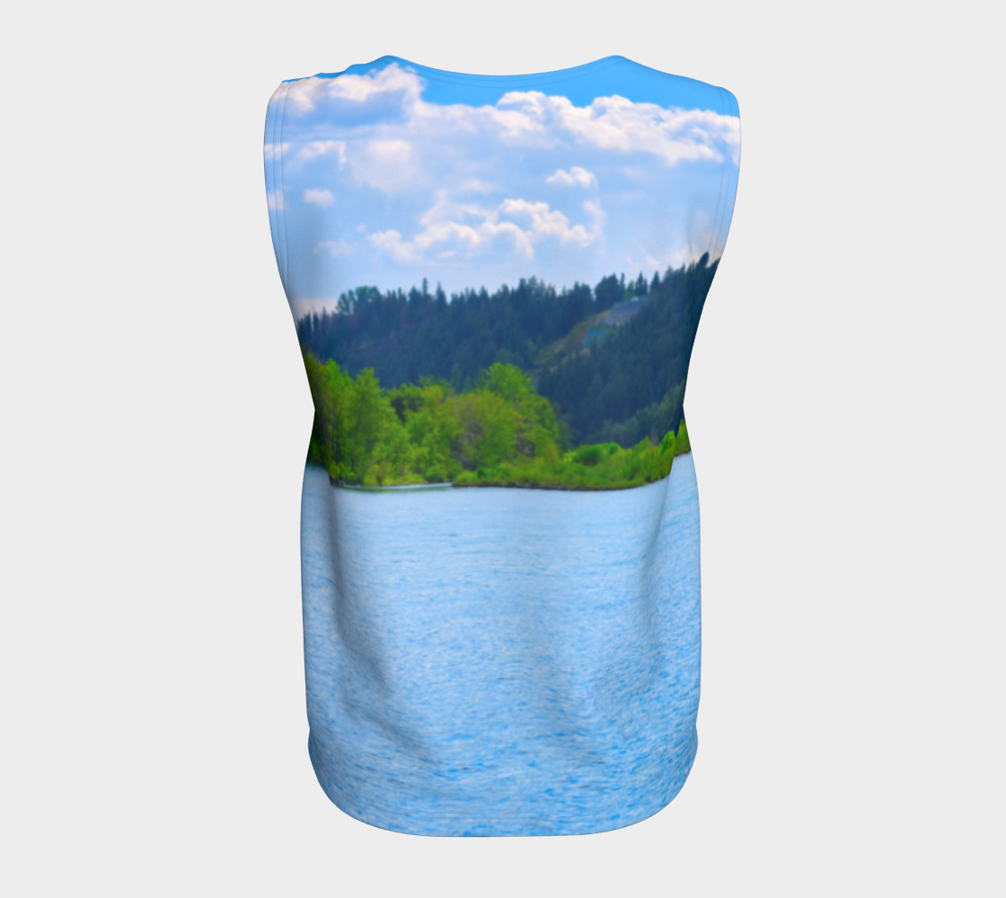 Women's Loose All-Over Long Tank Top - Edworthy Park Bow River