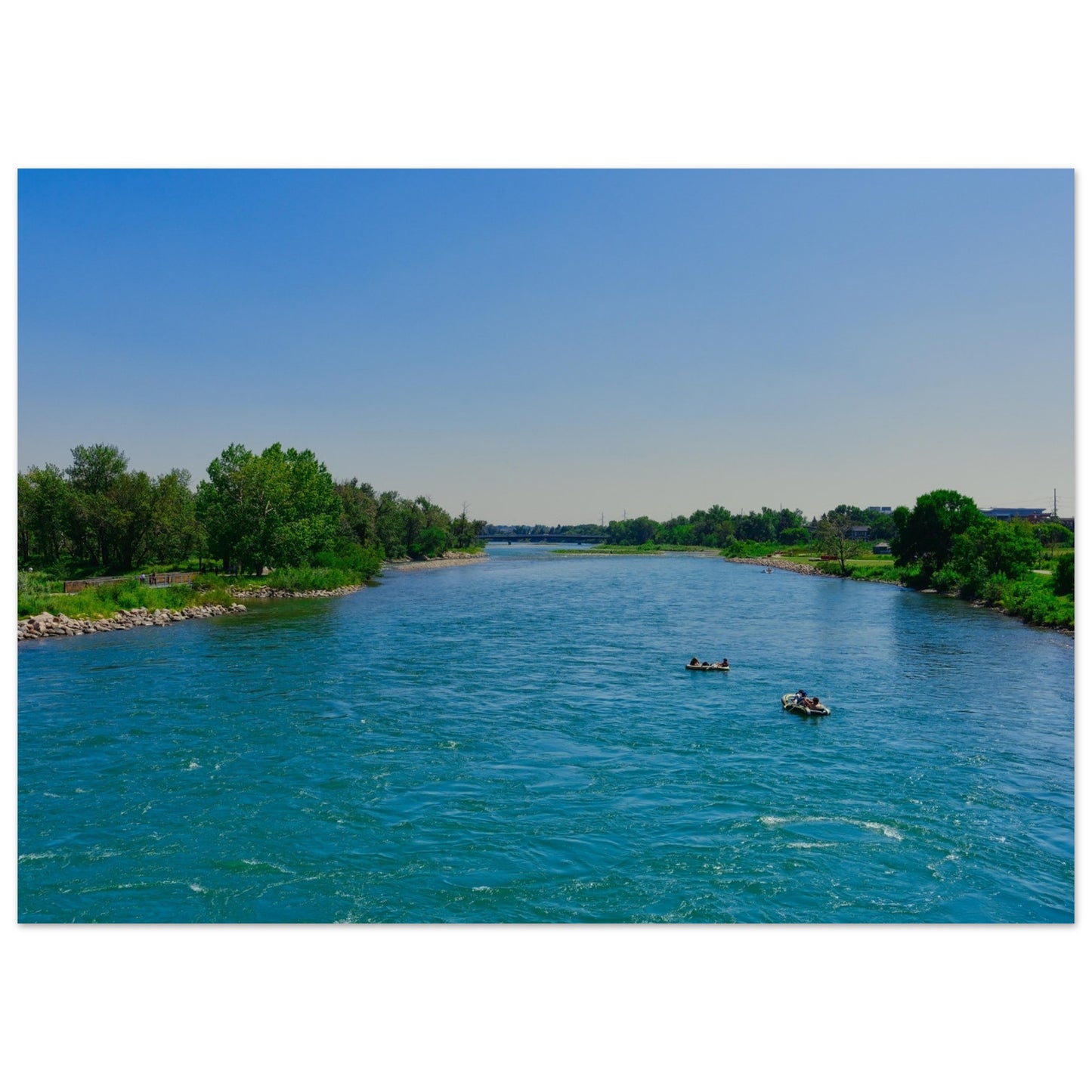 Premium Semi-Glossy Poster Print - Bow River George C. King Bridge