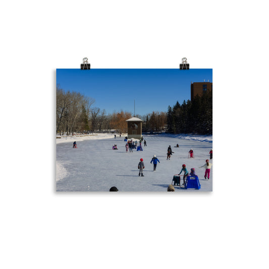 Matte Poster Print - Bowness Park Lagoon Winter