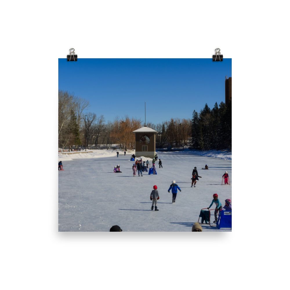 Matte Poster Print - Bowness Park Lagoon Winter