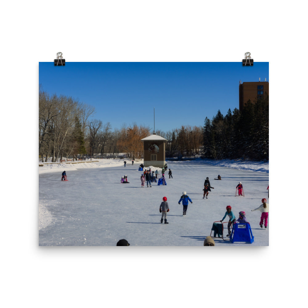Matte Poster Print - Bowness Park Lagoon Winter