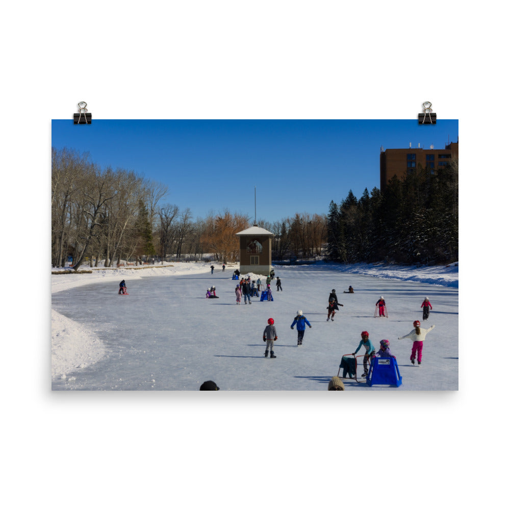 Matte Poster Print - Bowness Park Lagoon Winter