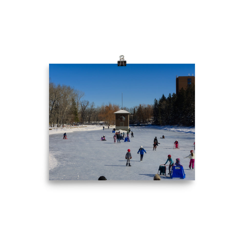 Matte Poster Print - Bowness Park Lagoon Winter