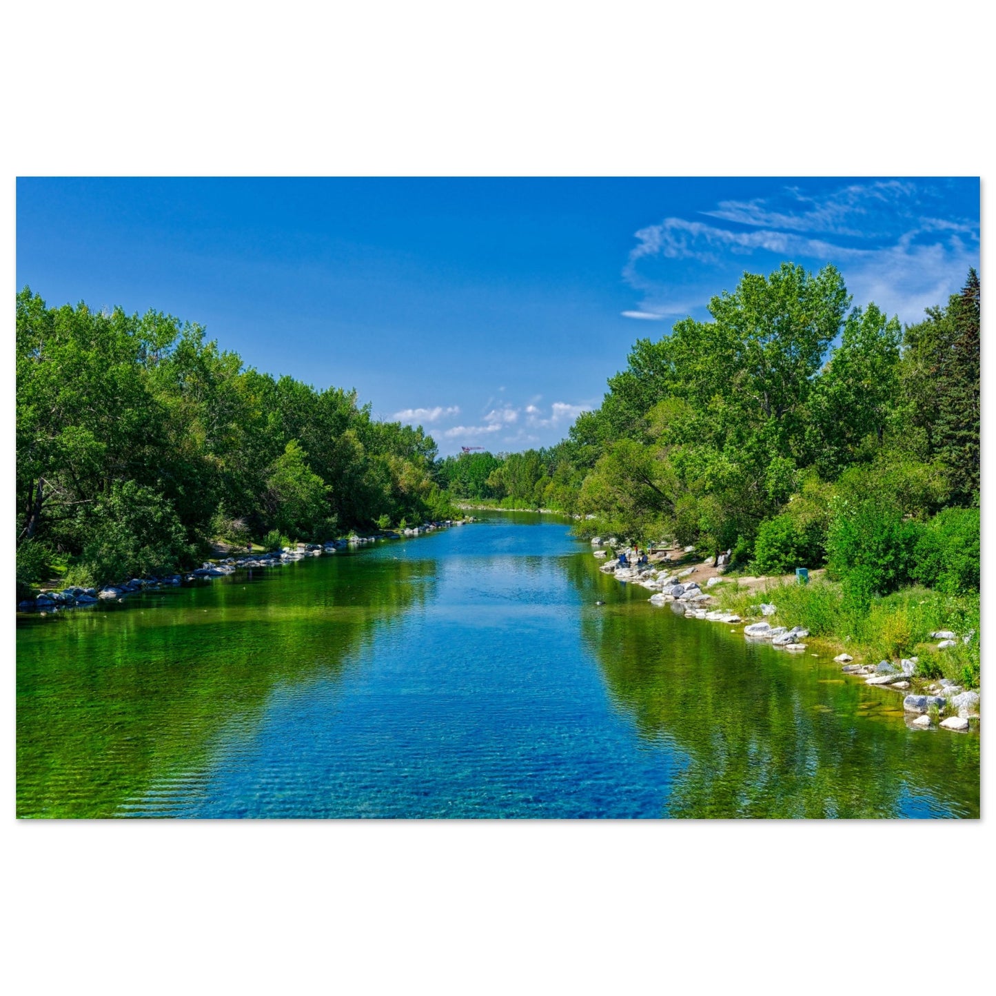 Premium Semi-Glossy Poster Print - Bow River South Prince's Island Park HDR
