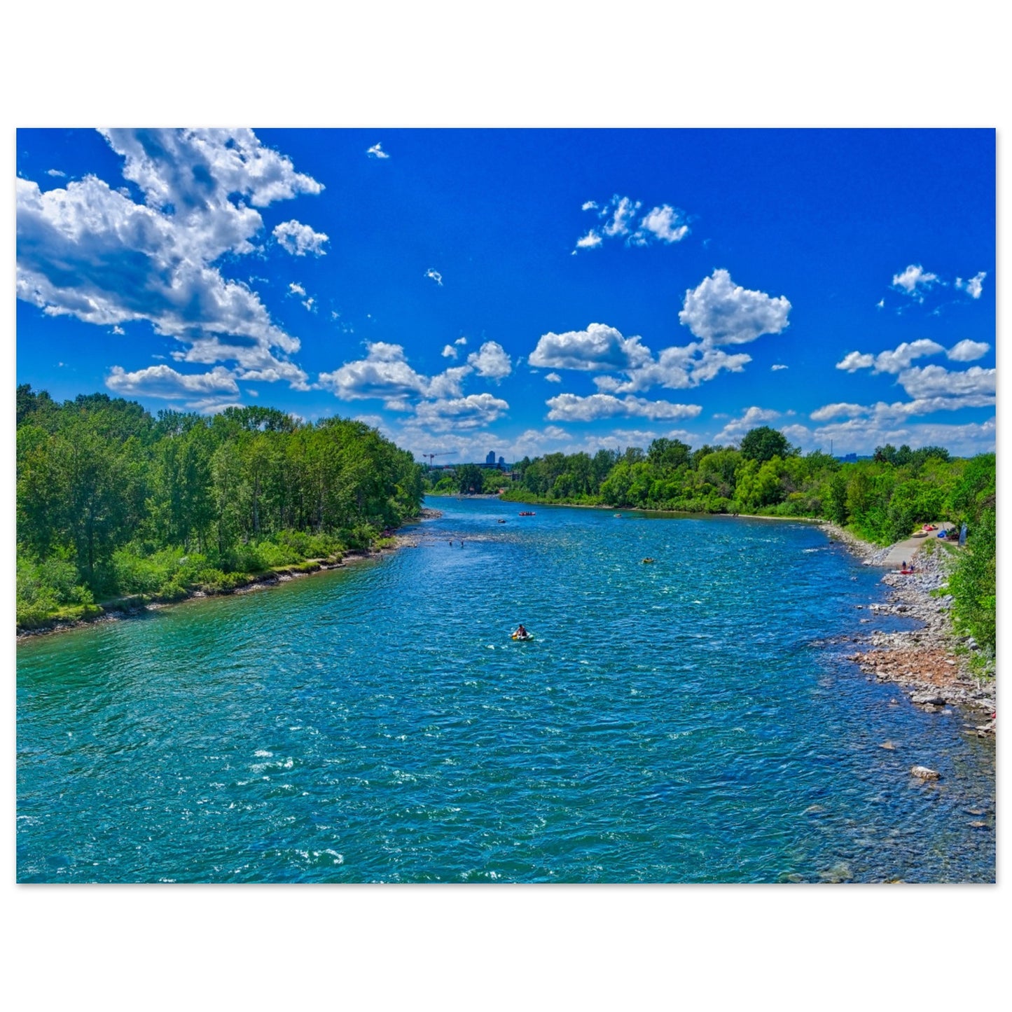 Premium Semi-Glossy Poster Print - Prince's Island Park Bow River HDR