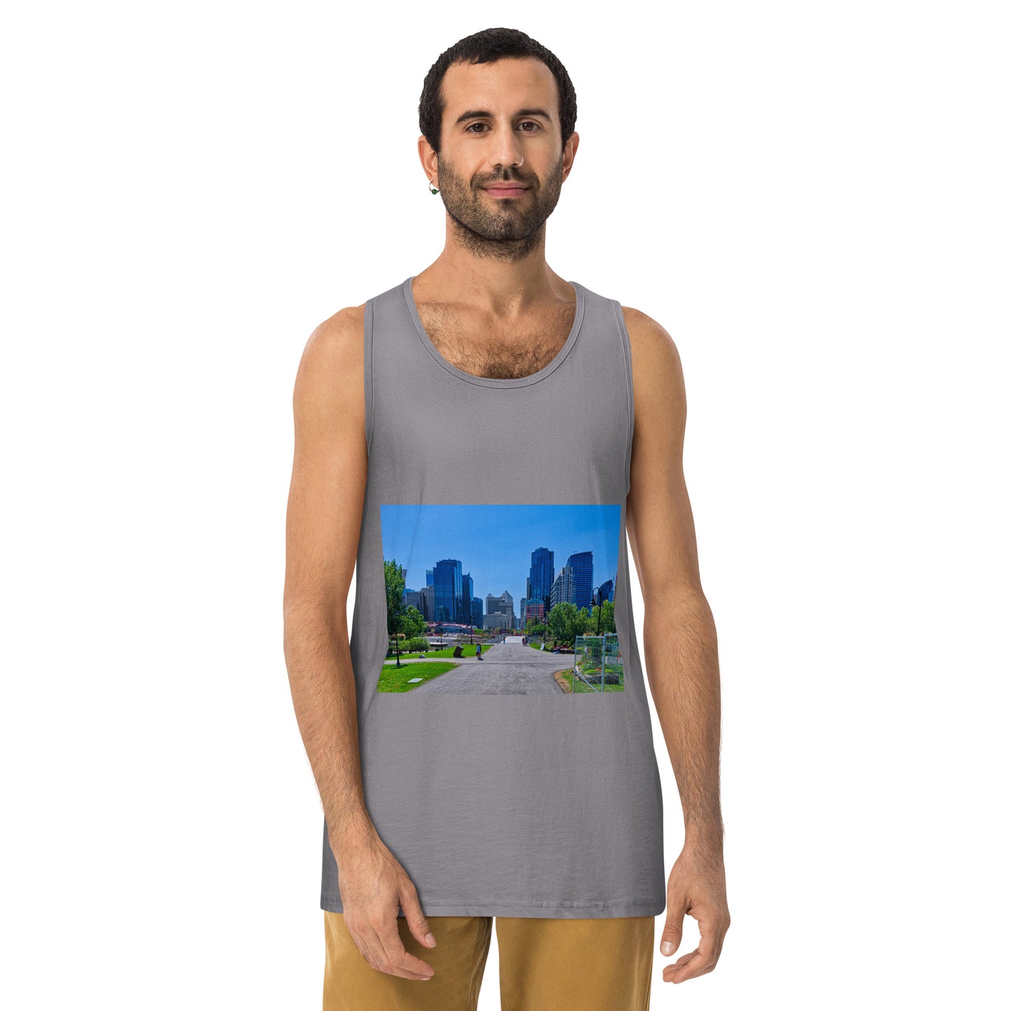 Men’s Premium Tank Top - Downtown Calgary Prince's Island Park HDR