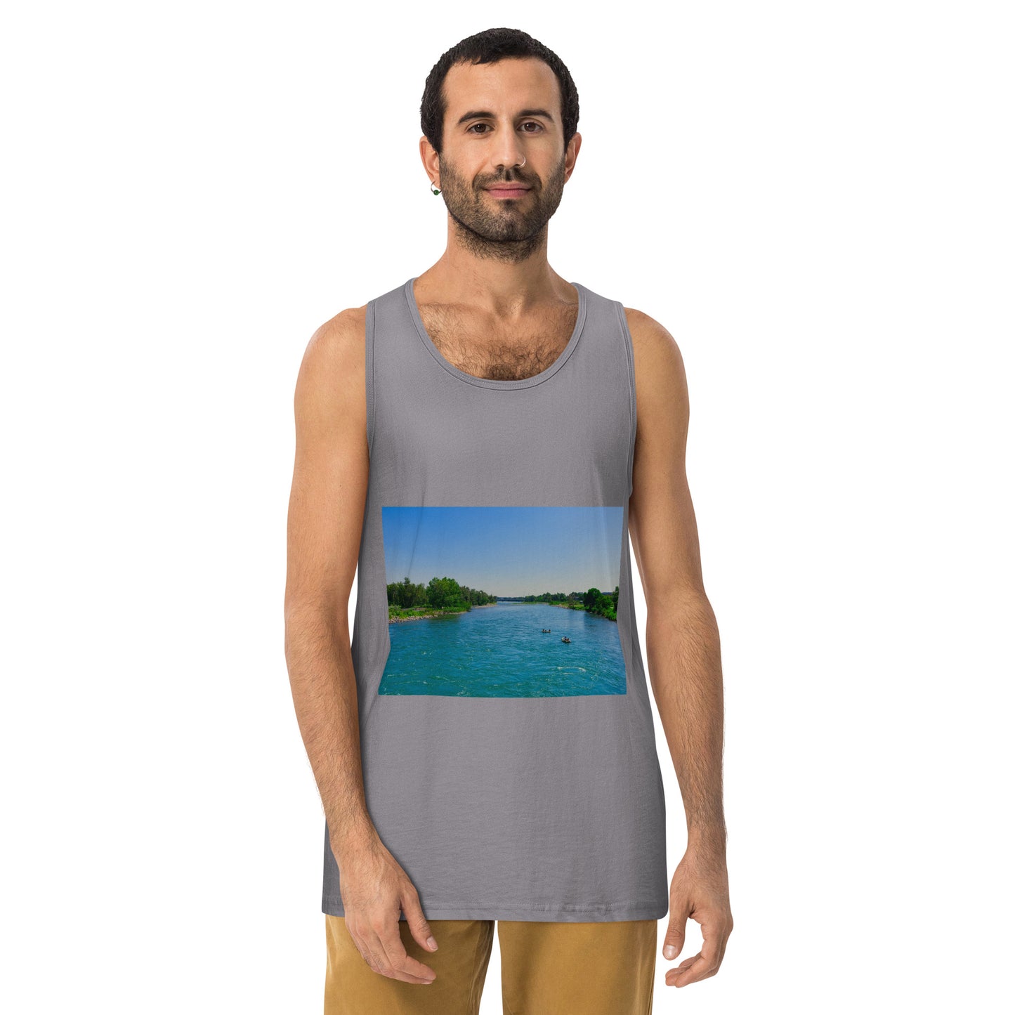 Men’s Premium Tank Top - Bow River George C. King Bridge