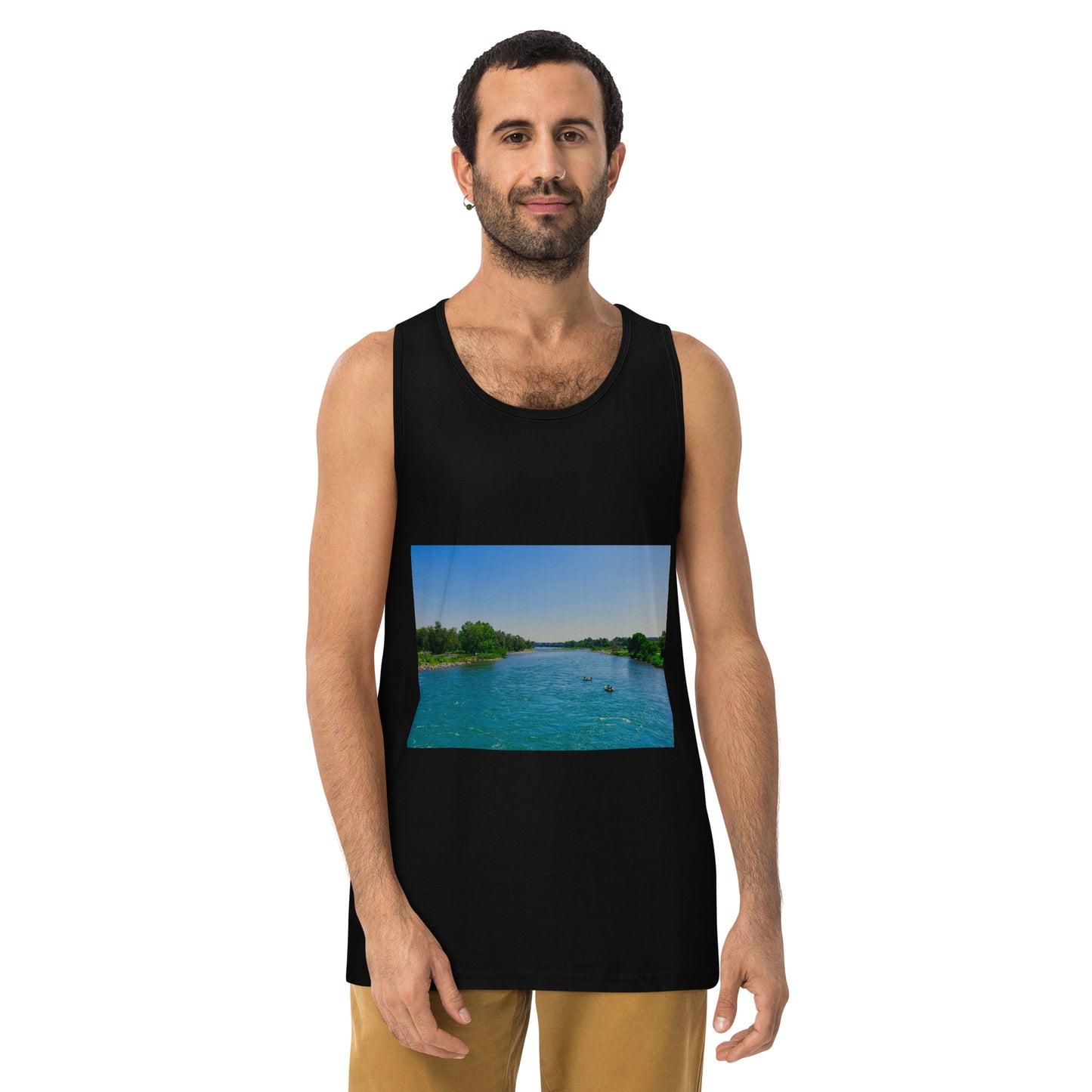 Men’s Premium Tank Top - Bow River George C. King Bridge