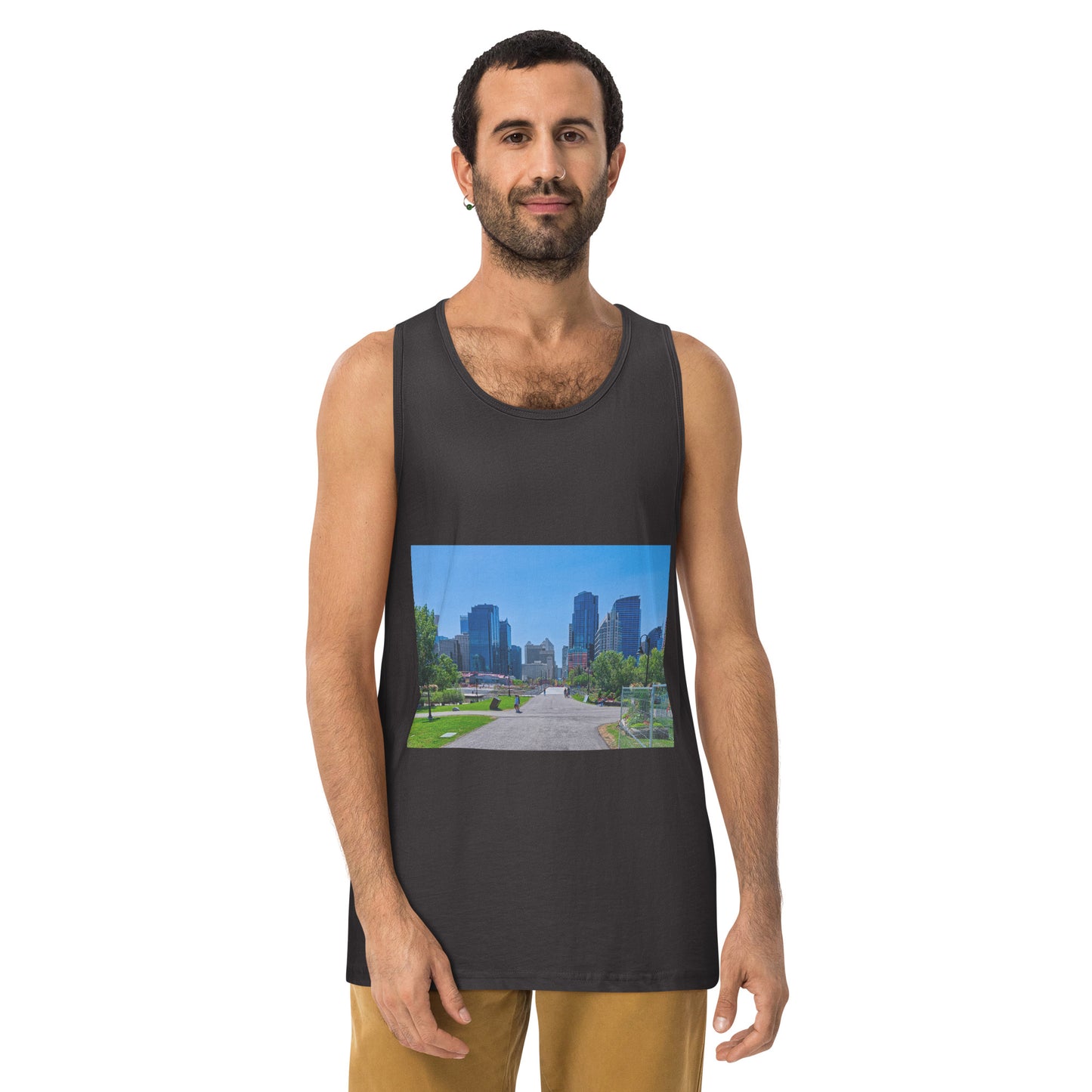 Men’s Premium Tank Top - Downtown Calgary Prince's Island Park HDR