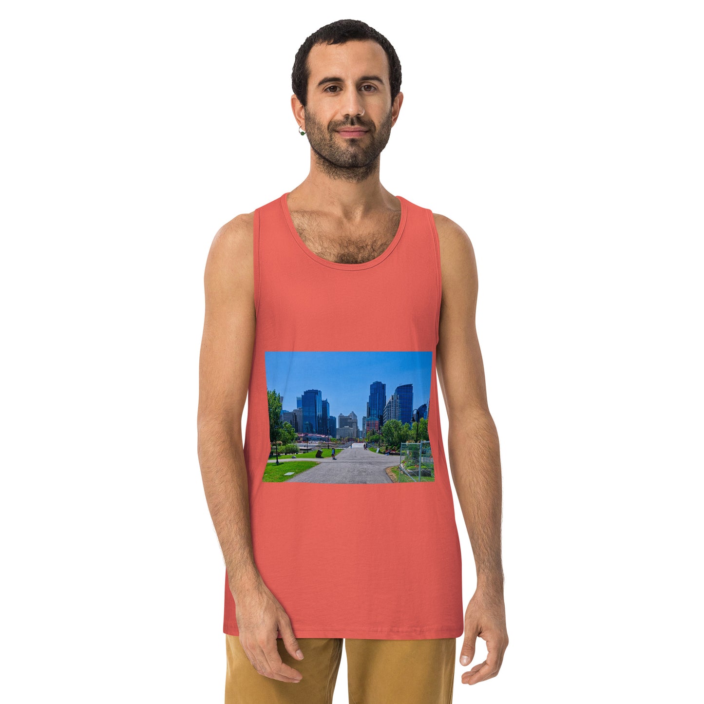 Men’s Premium Tank Top - Downtown Calgary Prince's Island Park HDR
