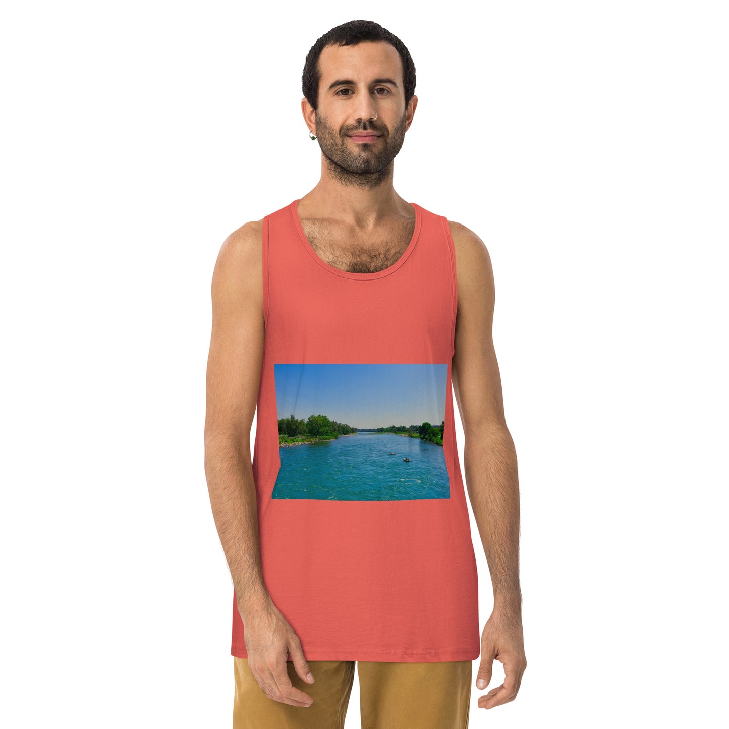 Men’s Premium Tank Top - Bow River George C. King Bridge