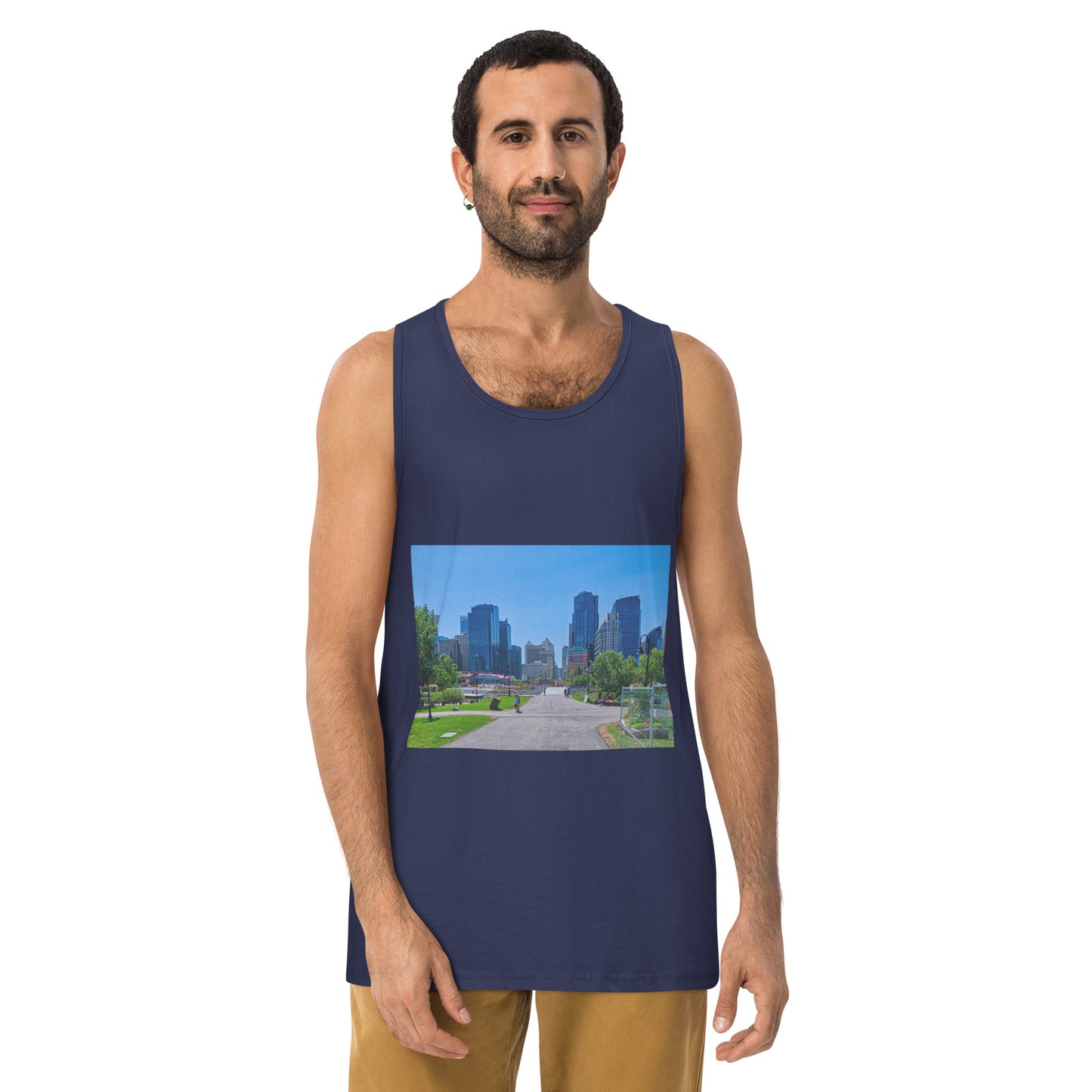 Men’s Premium Tank Top - Downtown Calgary Prince's Island Park HDR