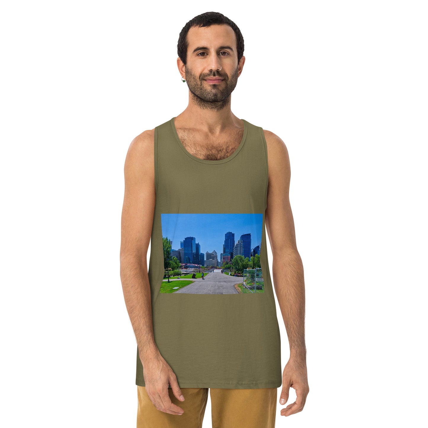 Men’s Premium Tank Top - Downtown Calgary Prince's Island Park HDR