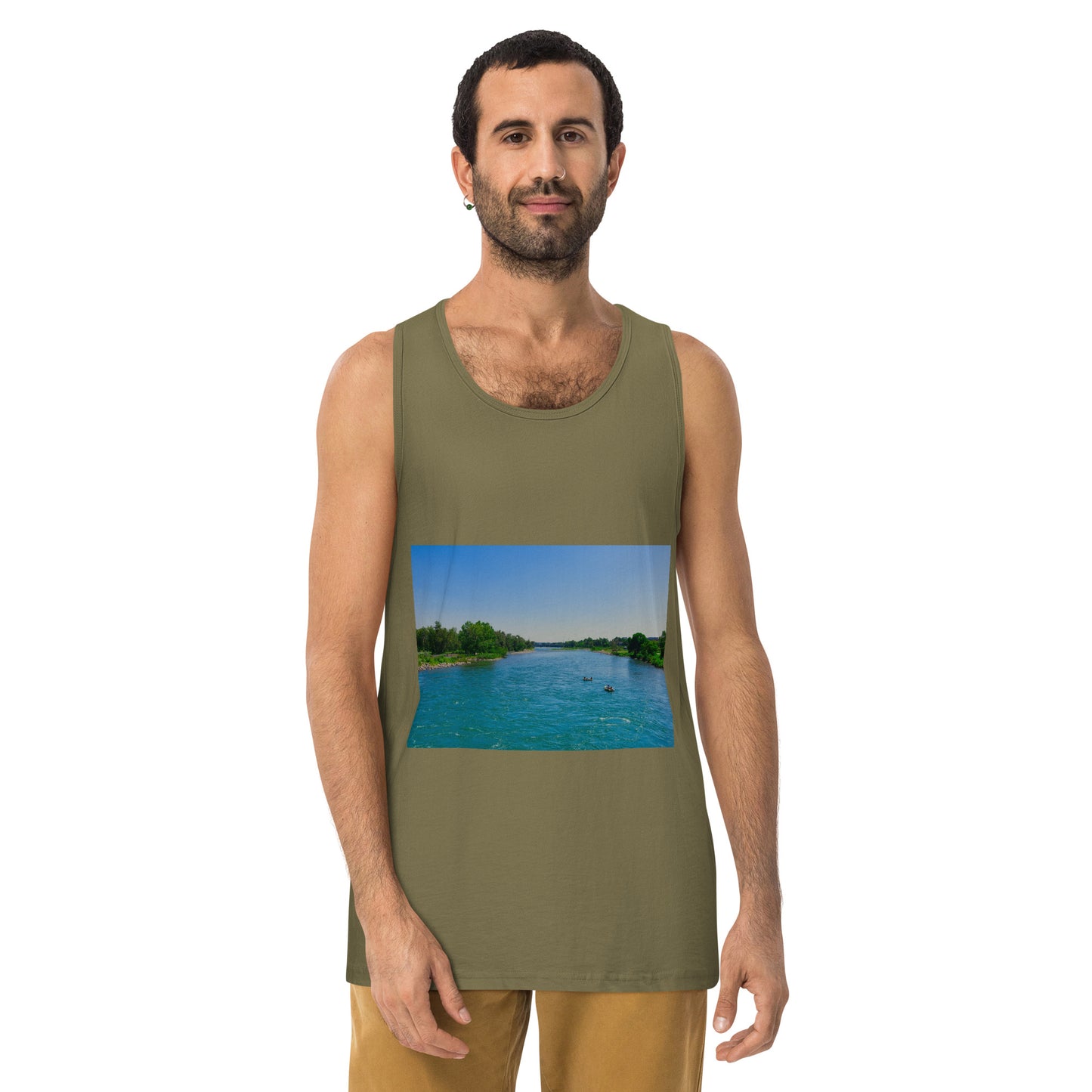 Men’s Premium Tank Top - Bow River George C. King Bridge