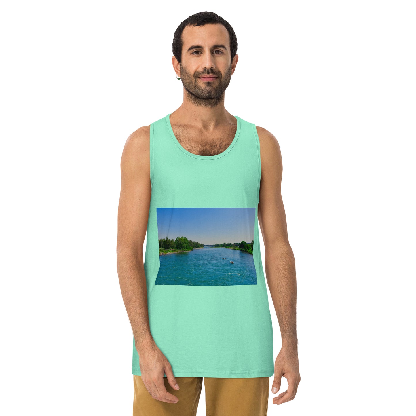 Men’s Premium Tank Top - Bow River George C. King Bridge