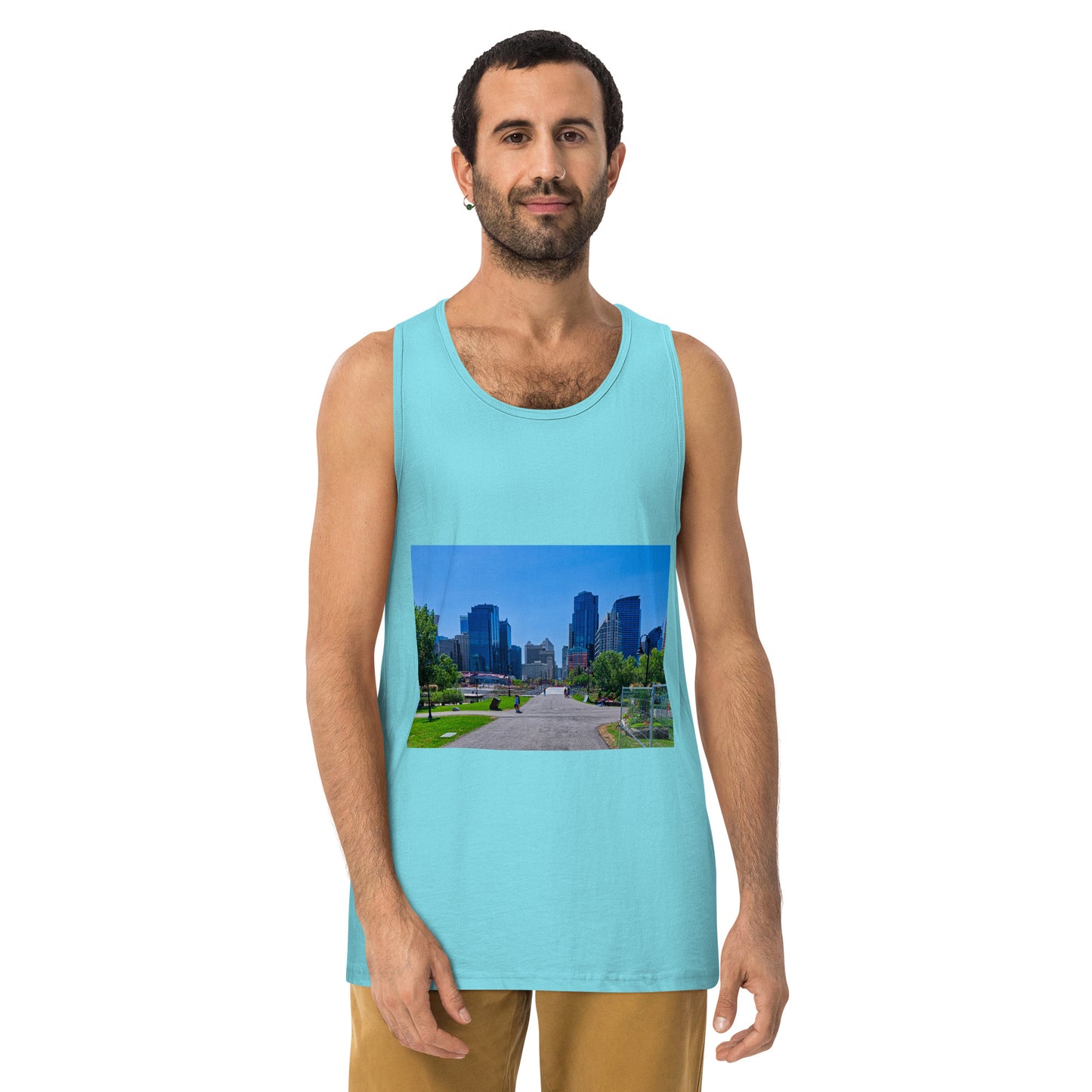 Men’s Premium Tank Top - Downtown Calgary Prince's Island Park HDR