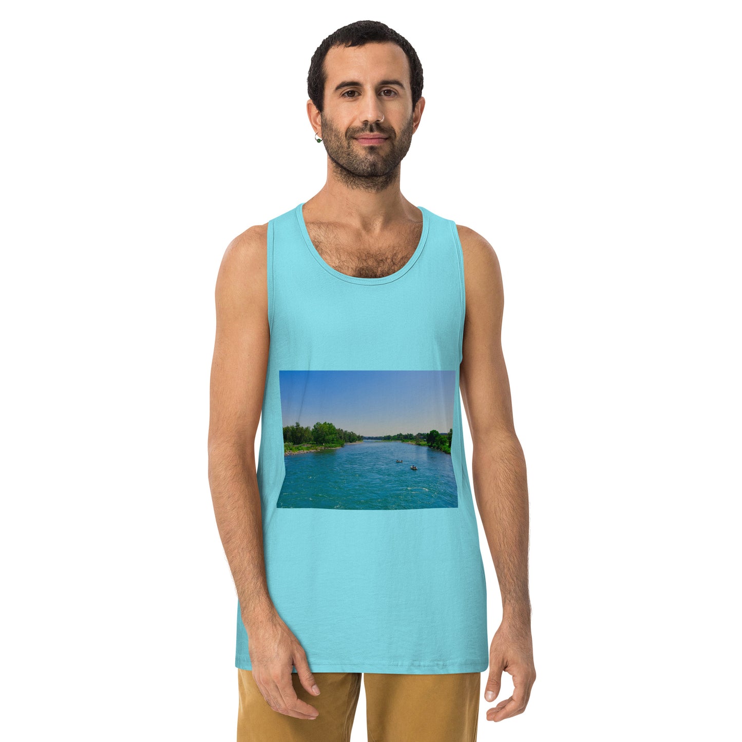 Men’s Premium Tank Top - Bow River George C. King Bridge