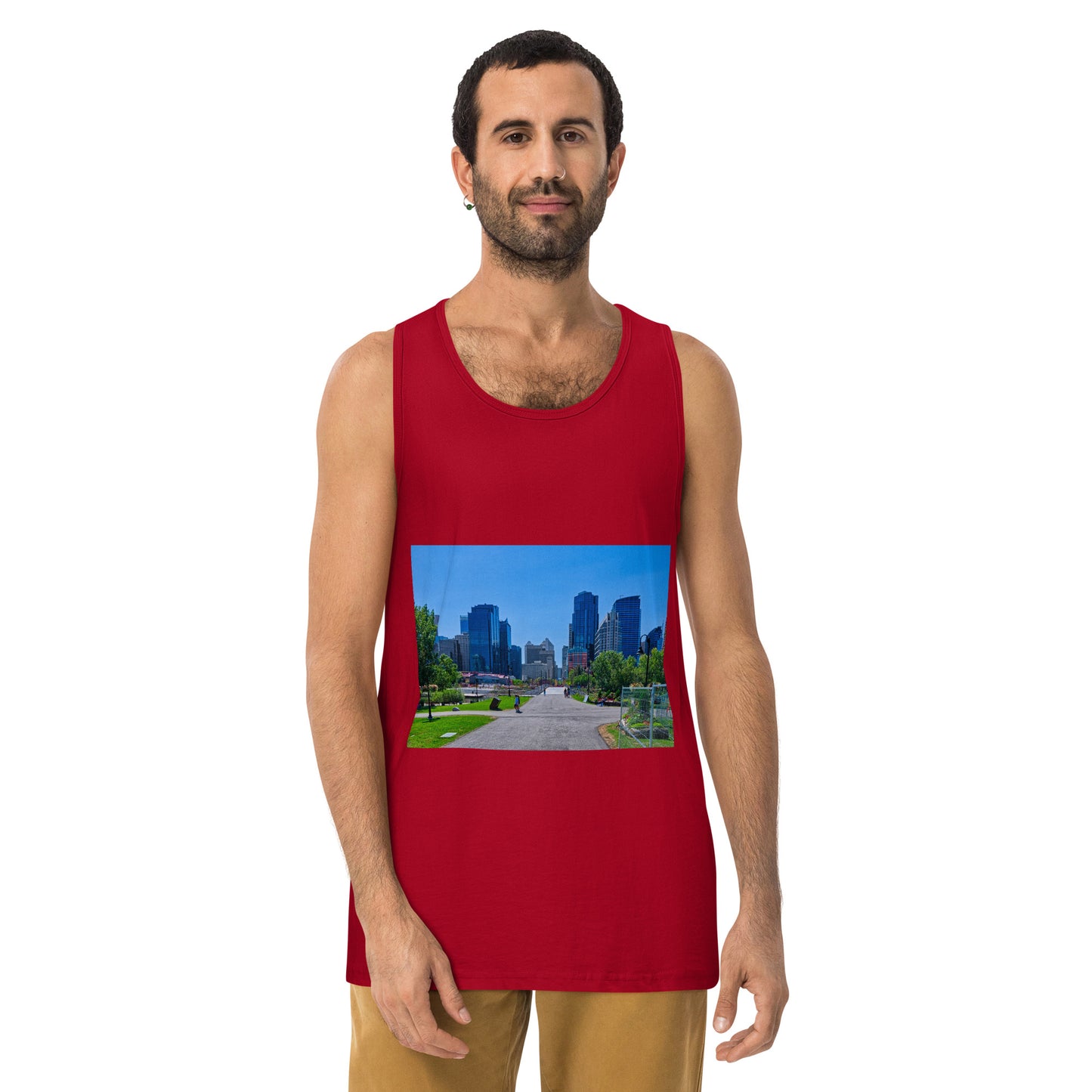 Men’s Premium Tank Top - Downtown Calgary Prince's Island Park HDR