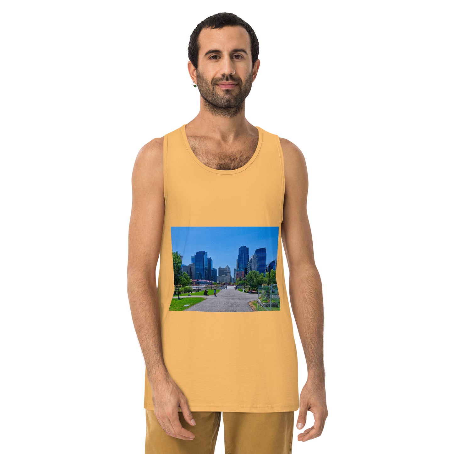 Men’s Premium Tank Top - Downtown Calgary Prince's Island Park HDR