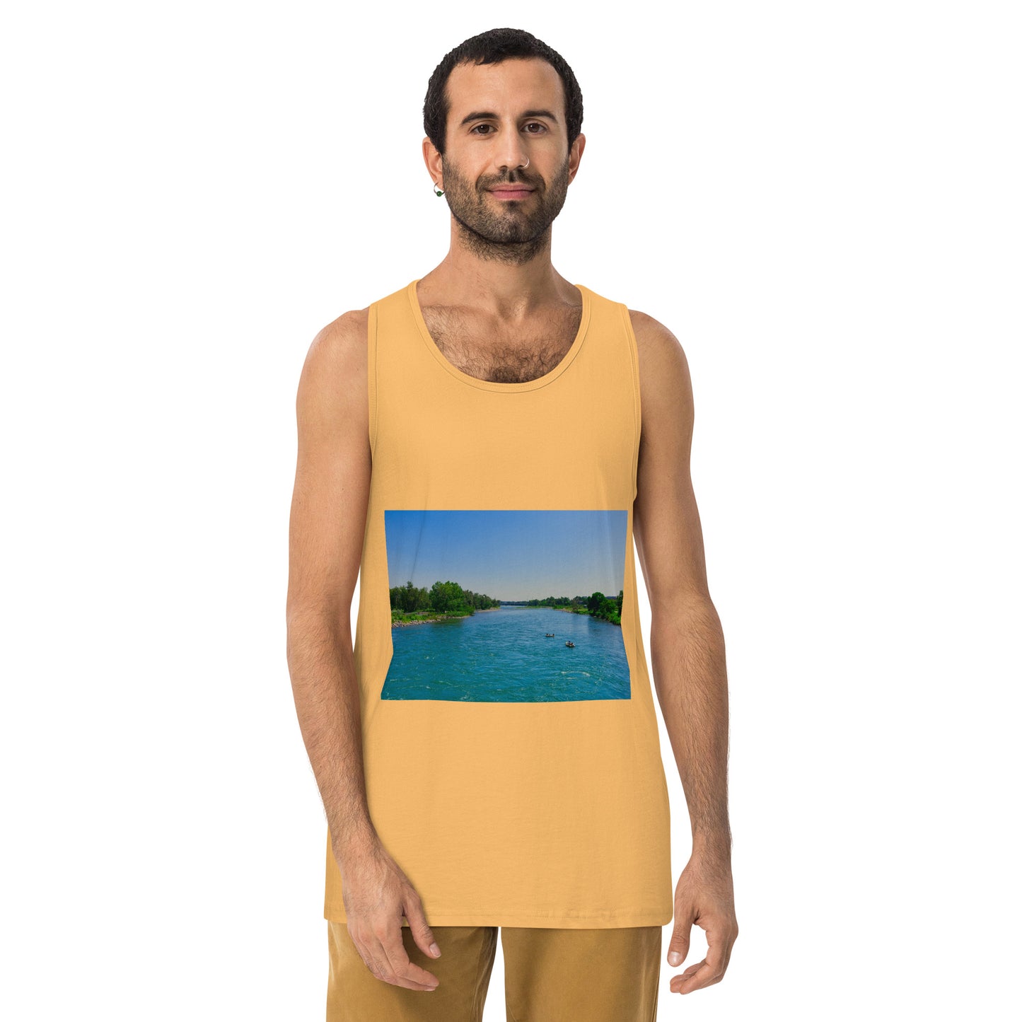 Men’s Premium Tank Top - Bow River George C. King Bridge