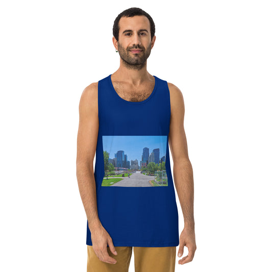 Men’s Premium Tank Top - Downtown Calgary Prince's Island Park HDR
