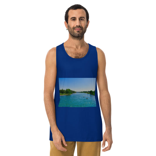 Men’s Premium Tank Top - Bow River George C. King Bridge